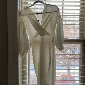 White wrap dress